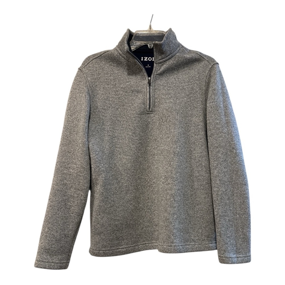 IZOD Men's 1/4 Zip-Up Sweater in Heather Gray- size S
